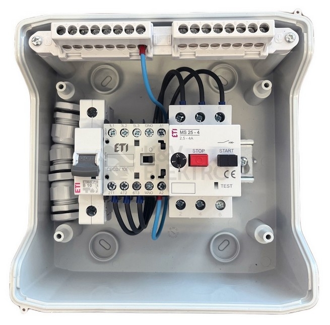 Obrázek produktu  Vybavený rozvaděč pro plovákové a digitální tlakové spínače 0,75kW IP65 ETI TPS-ECH-MS2-CEC 004483610 1