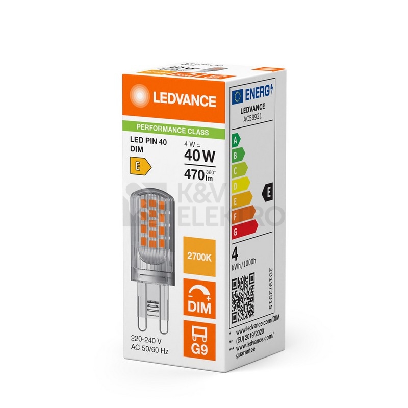 Obrázek produktu LED žárovka G9 LEDVANCE 4W (40W) teplá bílá (2700K) stmívatelná 1