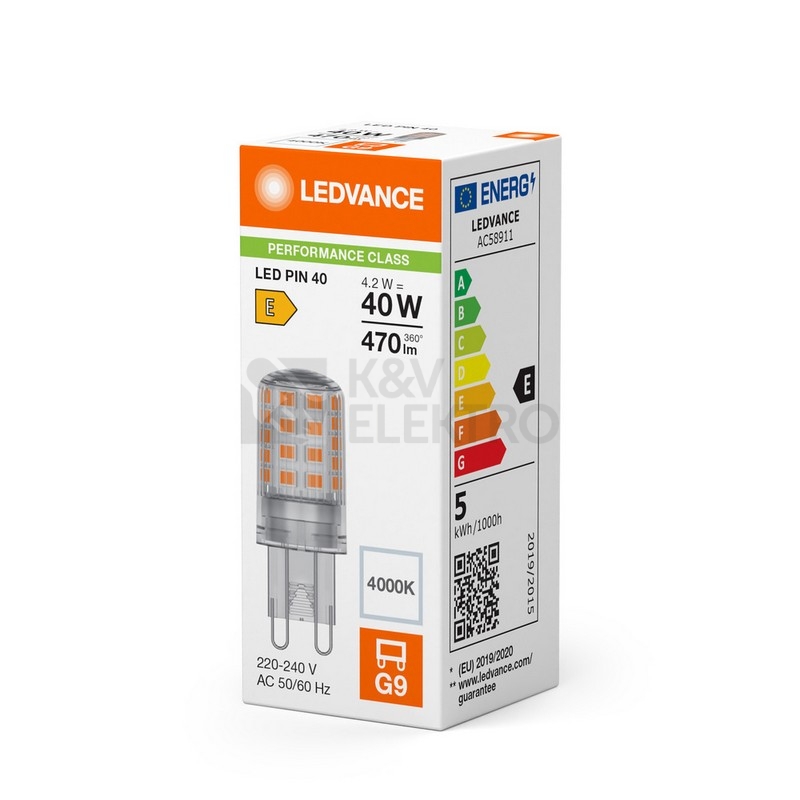 Obrázek produktu LED žárovka G9 LEDVANCE 4,2W (40W) neutrální bílá (4000K) 1