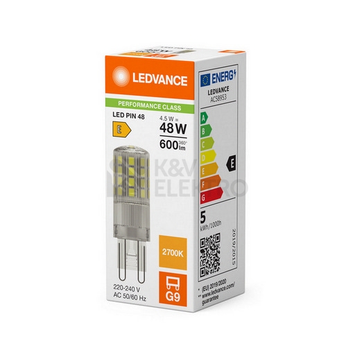 Obrázek produktu LED žárovka G9 LEDVANCE 4,5W (48W) teplá bílá (2700K) 1