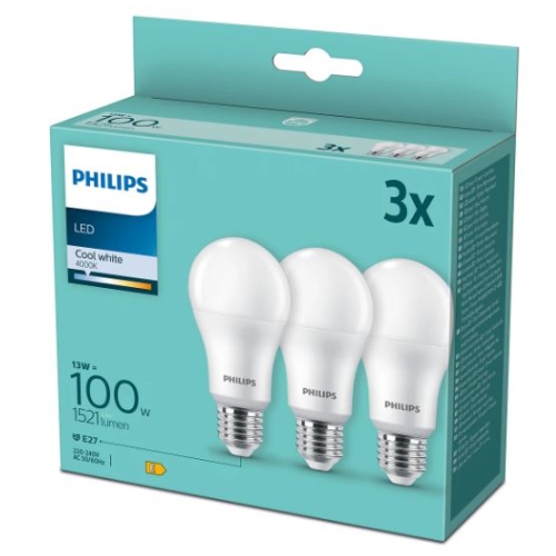 LED žárovky E27 Philips A67 13W (100W) neutrální bílá (4000K) 3ks