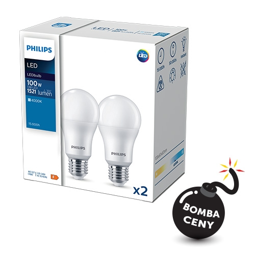 SET 2ks LED žárovek E27 Philips CorePro A67 13W (100W) neutrální bílá (4000K)