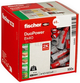 Obrázek produktu Hmoždinka univerzální s límečkem FISCHER DuoPower 8x40 1