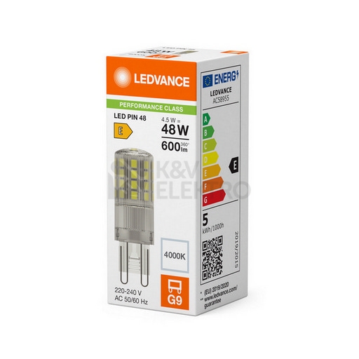 Obrázek produktu LED žárovka G9 LEDVANCE 4,5W (48W) neutrální bílá (4000K) 1