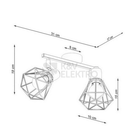 Obrázek produktu Stropní svítidlo SOLLUX ARTEMIS 2 bílé E14 2x40W bez žárovky SL.1103 4