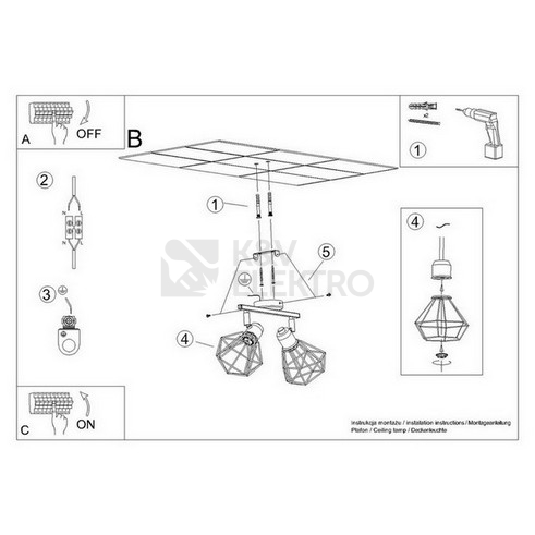 Obrázek produktu Stropní svítidlo SOLLUX ARTEMIS 2 bílé E14 2x40W bez žárovky SL.1103 5