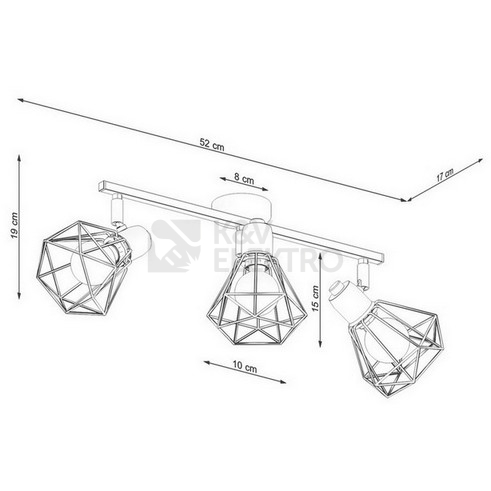 Obrázek produktu Stropní svítidlo SOLLUX ARTEMIS 3 bílé E14 3x40W bez žárovky SL.1104 4