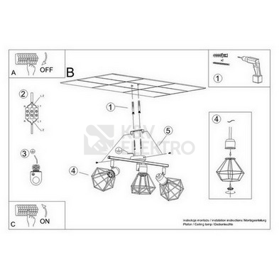 Obrázek produktu Stropní svítidlo SOLLUX ARTEMIS 3 bílé E14 3x40W bez žárovky SL.1104 5