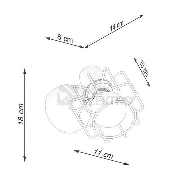 Obrázek produktu Nástěnné svítidlo SOLLUX BELUCI 1 černé E14 1x40W bez žárovky SL.1114 4