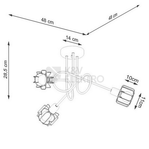 Obrázek produktu Lustr SOLLUX BELUCI 3S černý E14 3x40W bez žárovky SL.1118 4