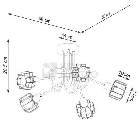 Obrázek produktu Lustr SOLLUX BELUCI 5S černý E14 5x40W bez žárovky SL.1119 4