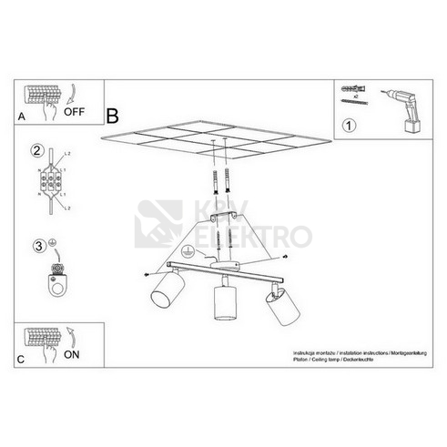 Obrázek produktu Stropní svítidlo SOLLUX LEMMI 3 bílé GU10 3x40W bez žárovky SL.1125 5