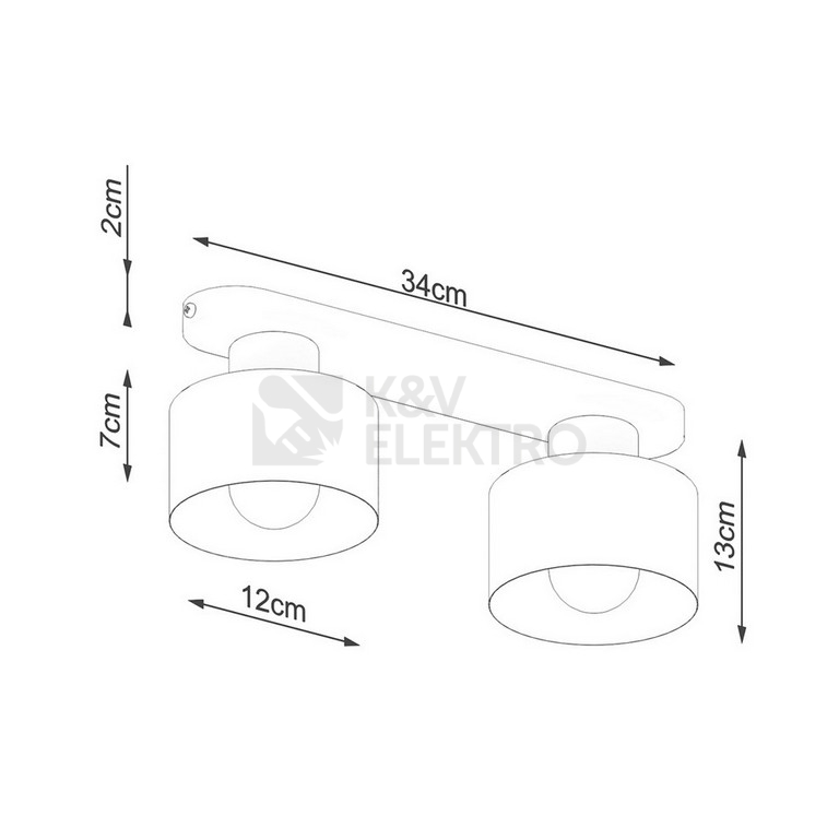 Obrázek produktu Stropní svítidlo SOLLUX SAVAR 2 černé E27 2x60W bez žárovky SL.1130 4