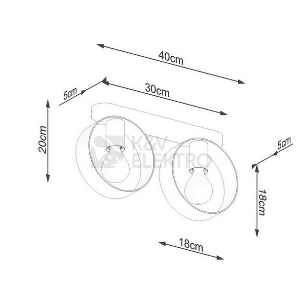 Obrázek produktu Stropní svítidlo SOLLUX TITRAN 2 bílé E27 2x60W bez žárovky SL.1135 4