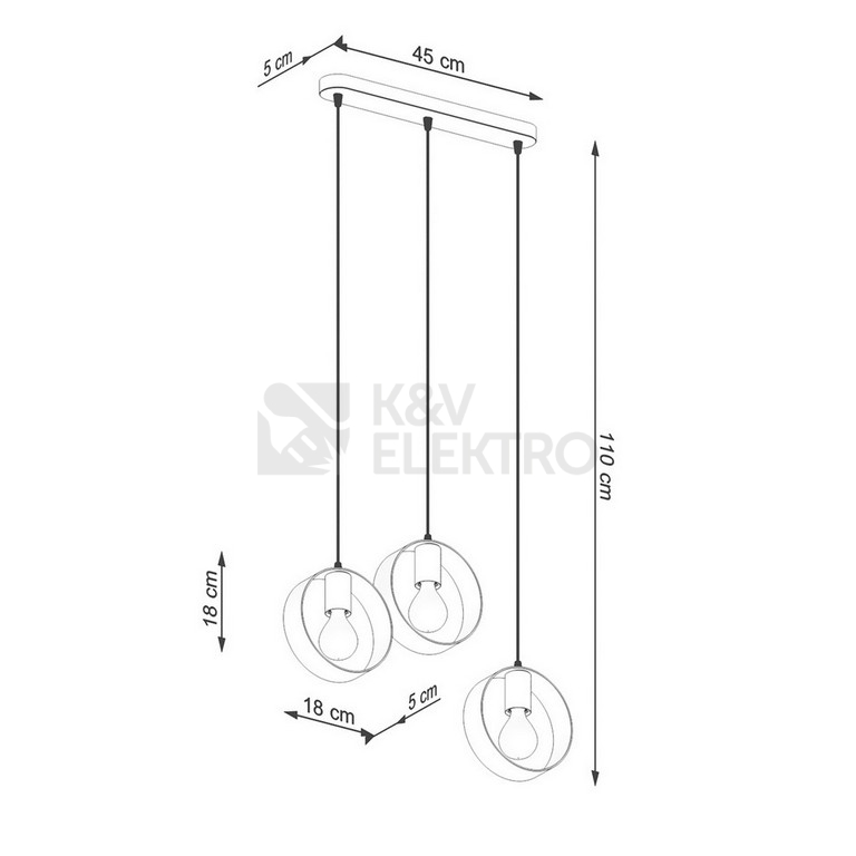 Obrázek produktu Závěsné svítidlo SOLLUX TITRAN 3 bílé E27 3x60W bez žárovky SL.1138 4