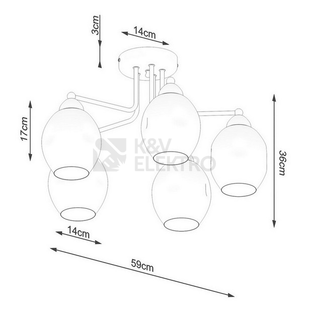 Obrázek produktu Lustr SOLLUX FILLAN 5 černý E27 5x60W bez žárovky SL.1145 4