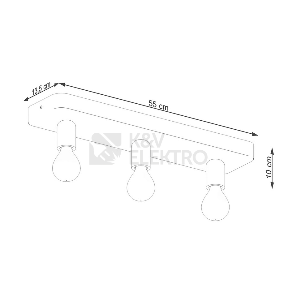 Obrázek produktu Stropní svítidlo SOLLUX TAVO 3 E27 3x15W bez žárovky SL.1158 4