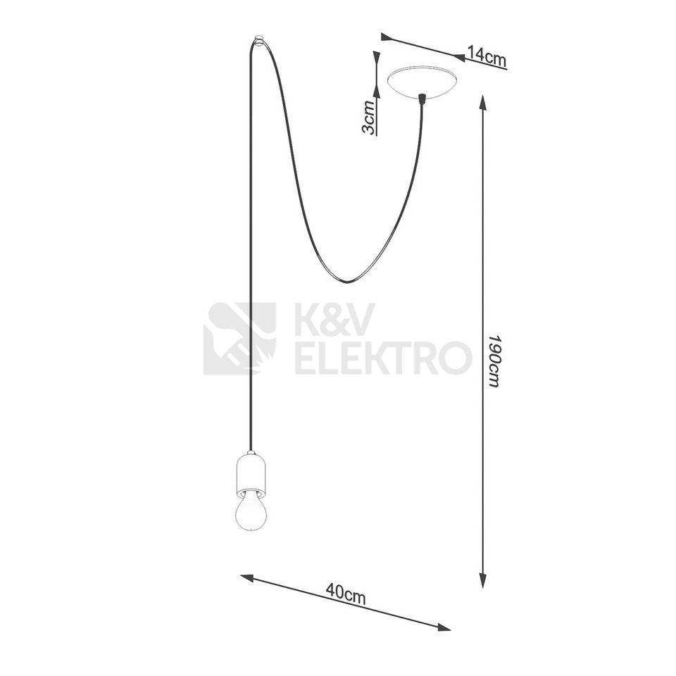 Obrázek produktu Závěsné svítidlo SOLLUX NESO 1 LONG E27 1x15W bez žárovky SL.1159 10