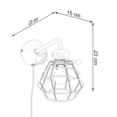 Obrázek produktu Nástěnné svítidlo SOLLUX SUBA černé E27 1x15W bez žárovky SL.1164 7