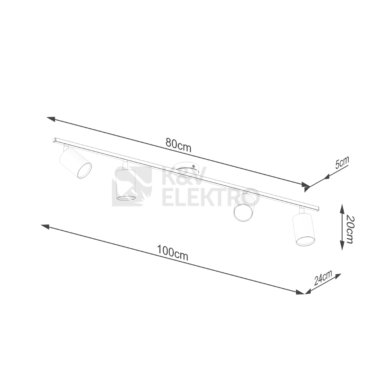 Obrázek produktu Stropní svítidlo SOLLUX LEMMI 4L černé GU10 4x10W bez žárovky SL.1168 3