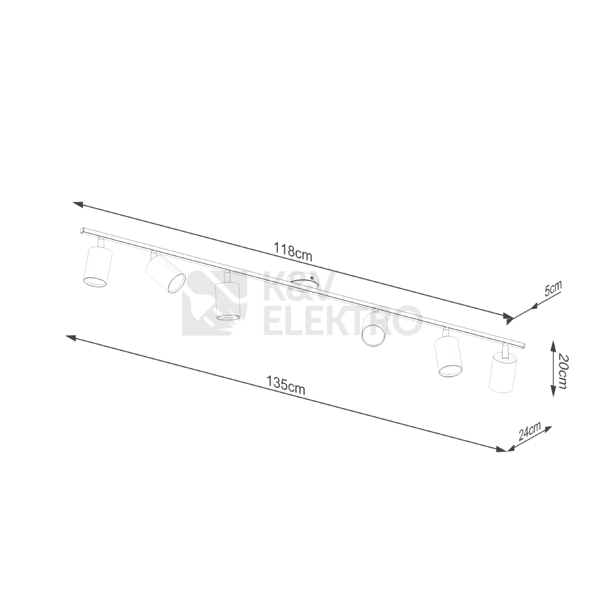 Obrázek produktu Stropní svítidlo SOLLUX LEMMI 6L černé GU10 6x10W bez žárovky SL.1169 3