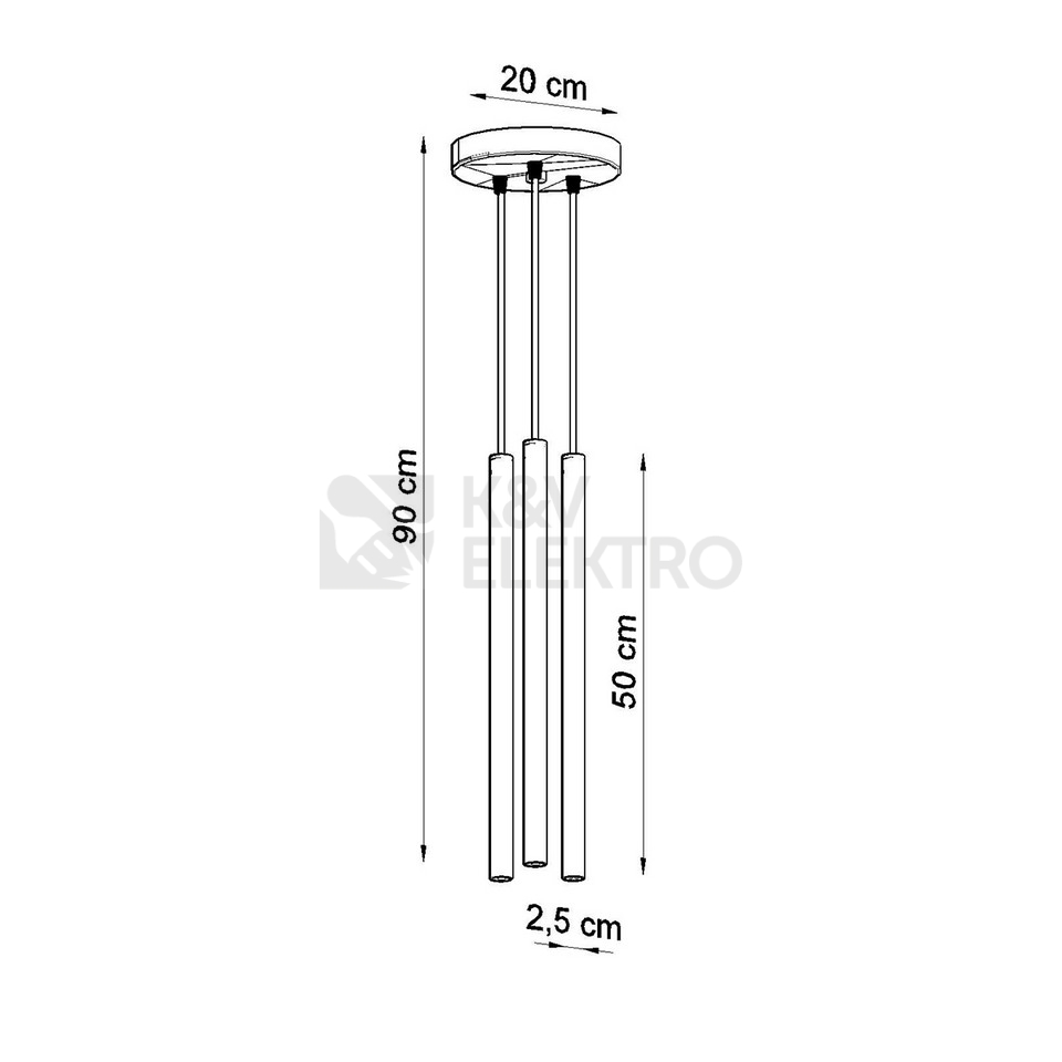 Obrázek produktu Závěsná lampa SOLLUX PASTELO 3P leštěné zlato G9 3x8W bez žárovky SL.1197 4