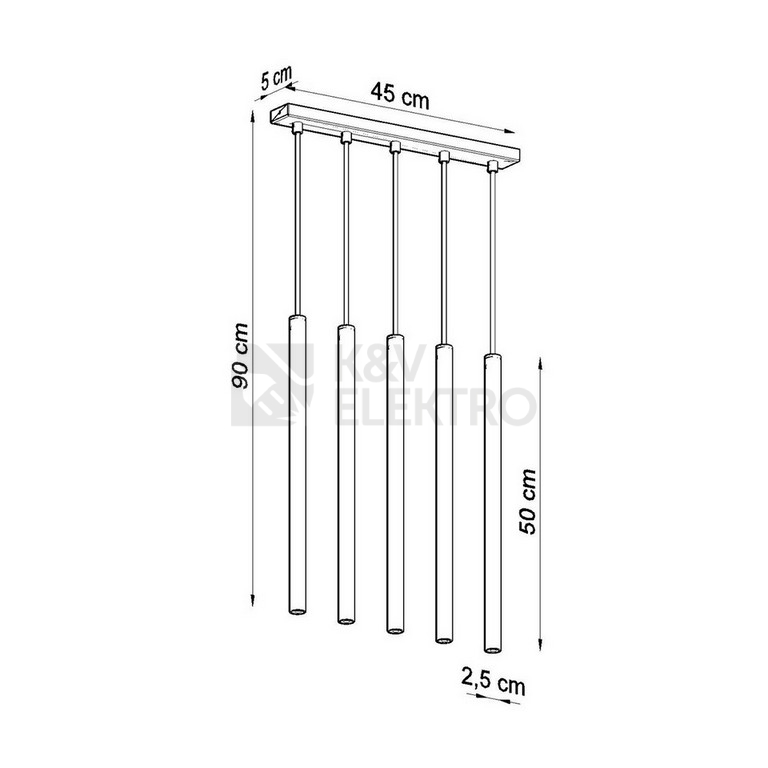 Obrázek produktu Závěsná lampa SOLLUX PASTELO 5L leštěné zlato G9 5x8W bez žárovky SL.1198 4