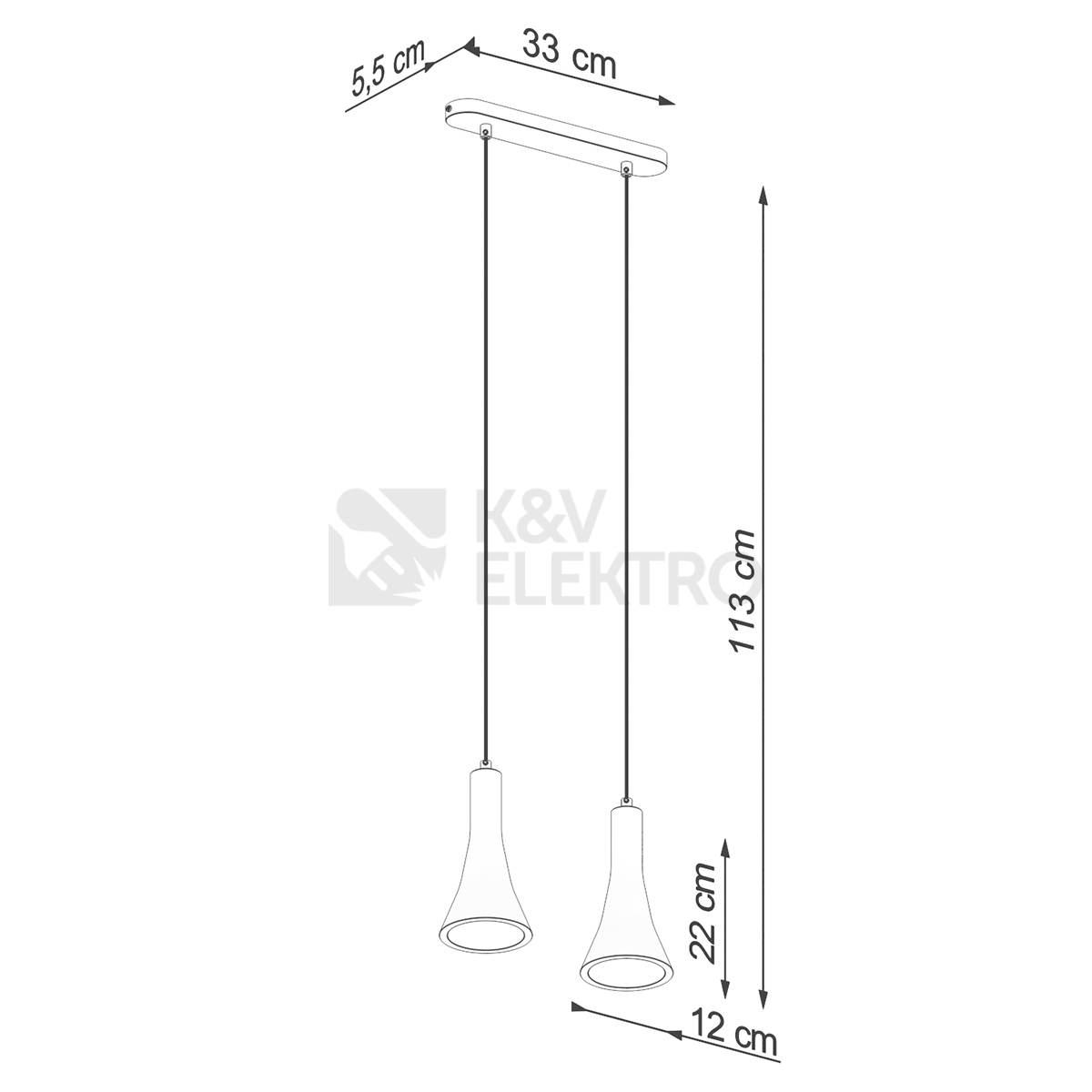 Obrázek produktu Závěsné svítidlo SOLLUX REA 2 beton E14 2x12W bez žárovky SL.1224 4