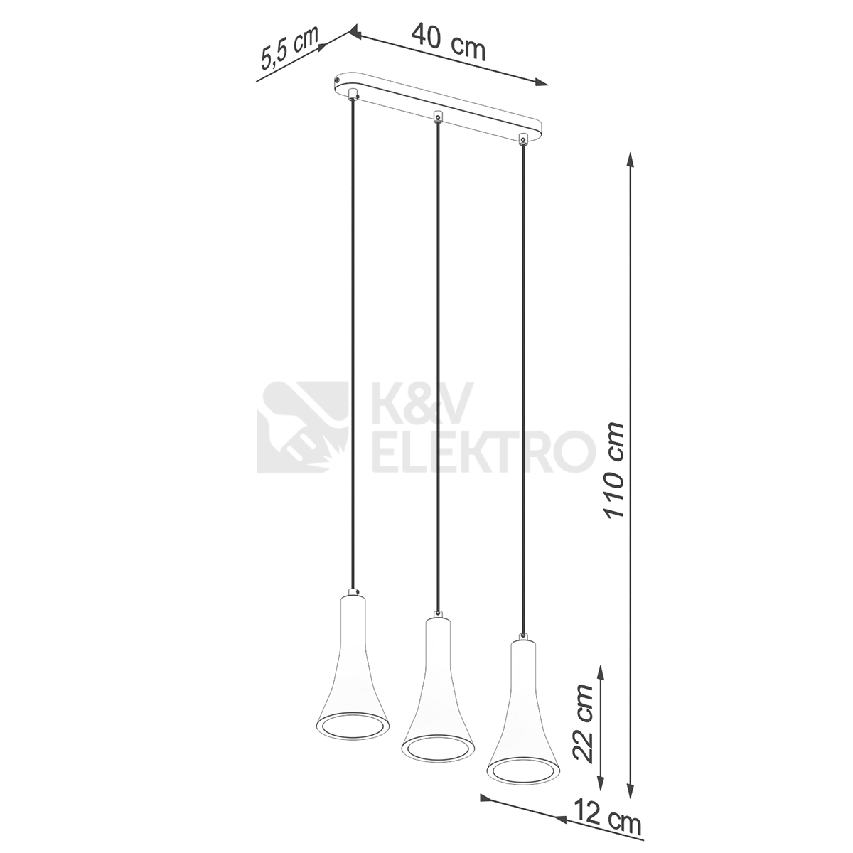 Obrázek produktu Závěsné svítidlo SOLLUX REA 3L beton E14 3x12W bez žárovky SL.1225 4