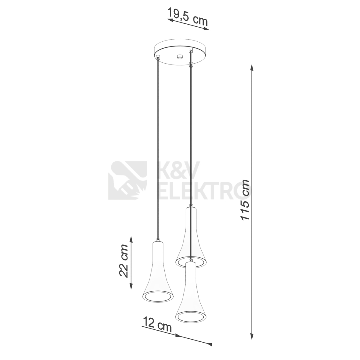 Obrázek produktu Závěsné svítidlo SOLLUX REA 3P beton E14 3x12W bez žárovky SL.1226 4