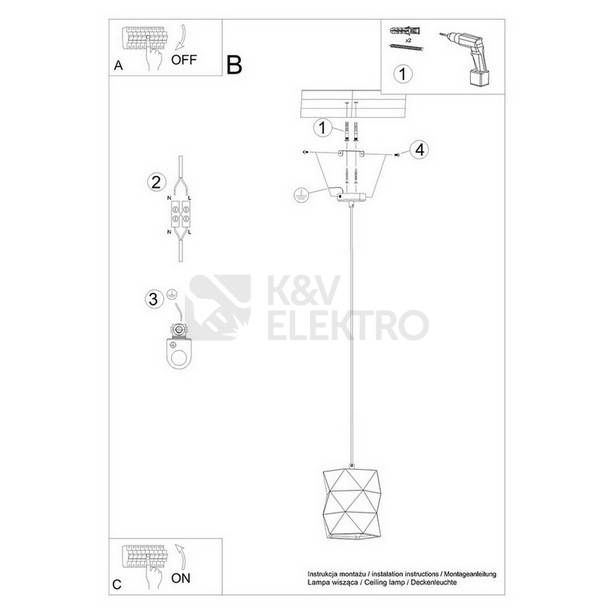 Obrázek produktu Závěsná lampa SOLLUX keramická GOBI E27 1x15W bez žárovky SL.1250 5