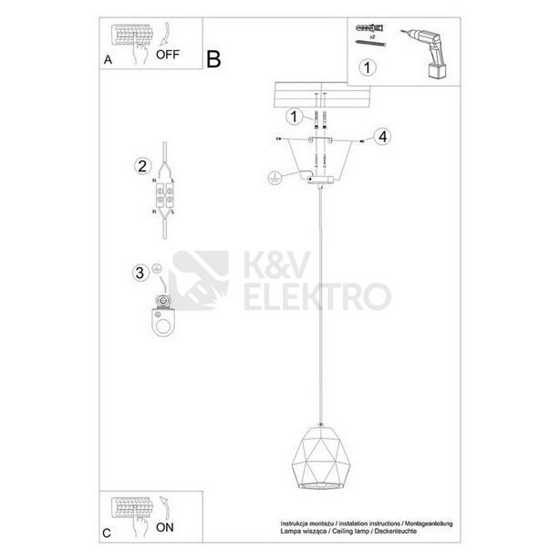 Obrázek produktu Závěsné svítidlo SOLLUX keramické MINT E27 1x15W bez žárovky SL.1251 5