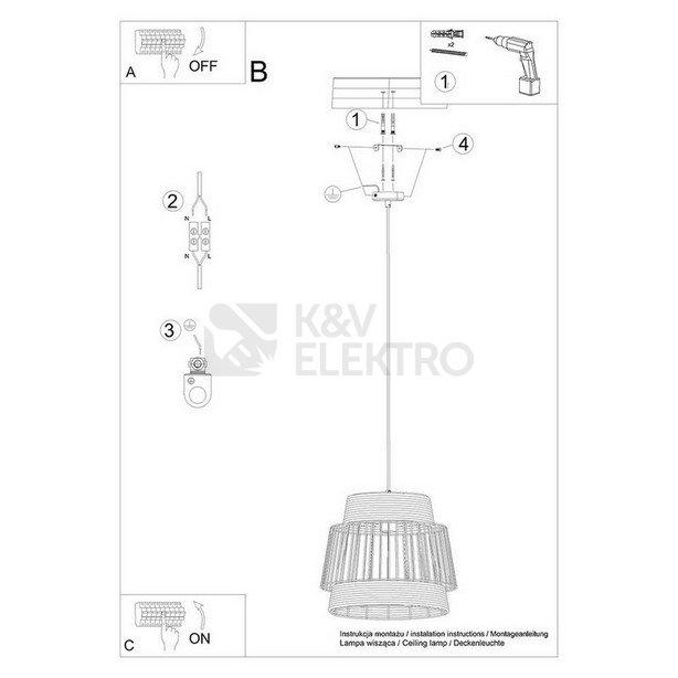 Obrázek produktu Závěsné svítidlo SOLLUX BRILO E27 1x15W bez žárovky SL.1253 5