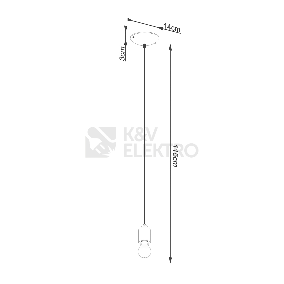 Obrázek produktu Závěsné svítidlo SOLLUX NESO 1 E27 1x15W bez žárovky SL.1284 7