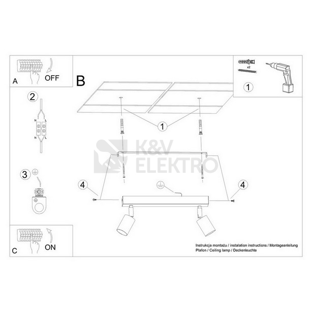 Obrázek produktu Stropní svítidlo SOLLUX VERDO 2 bílé GU10 2x10W bez žárovky SL.1286 5