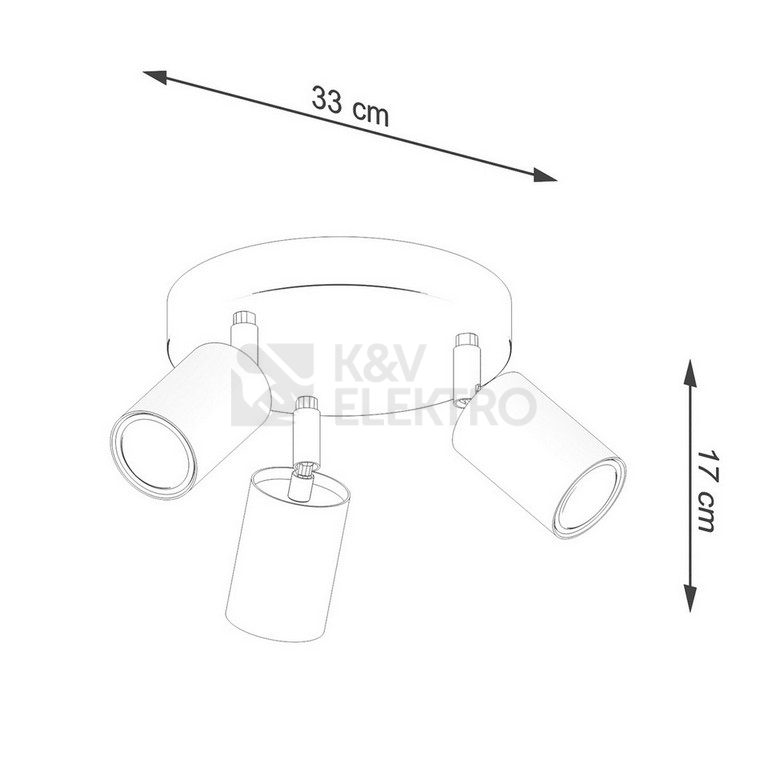 Obrázek produktu Stropní svítidlo SOLLUX VERDO 3P bílé GU10 3x10W bez žárovky SL.1287 4