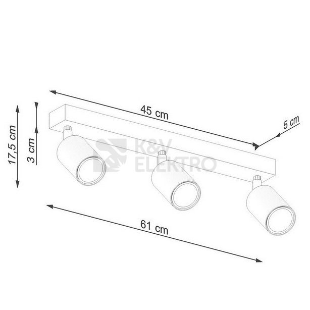 Obrázek produktu Stropní svítidlo SOLLUX VERDO 3L bílé GU10 3x10W bez žárovky SL.1288 4