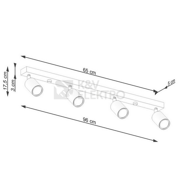 Obrázek produktu Stropní svítidlo SOLLUX VERDO 4 bílé GU10 4x10W bez žárovky SL.1289 4