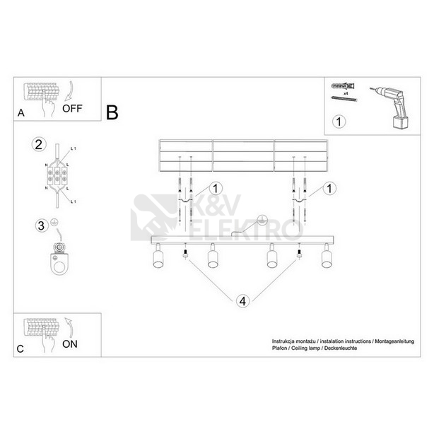 Obrázek produktu Stropní svítidlo SOLLUX VERDO 4 bílé GU10 4x10W bez žárovky SL.1289 5