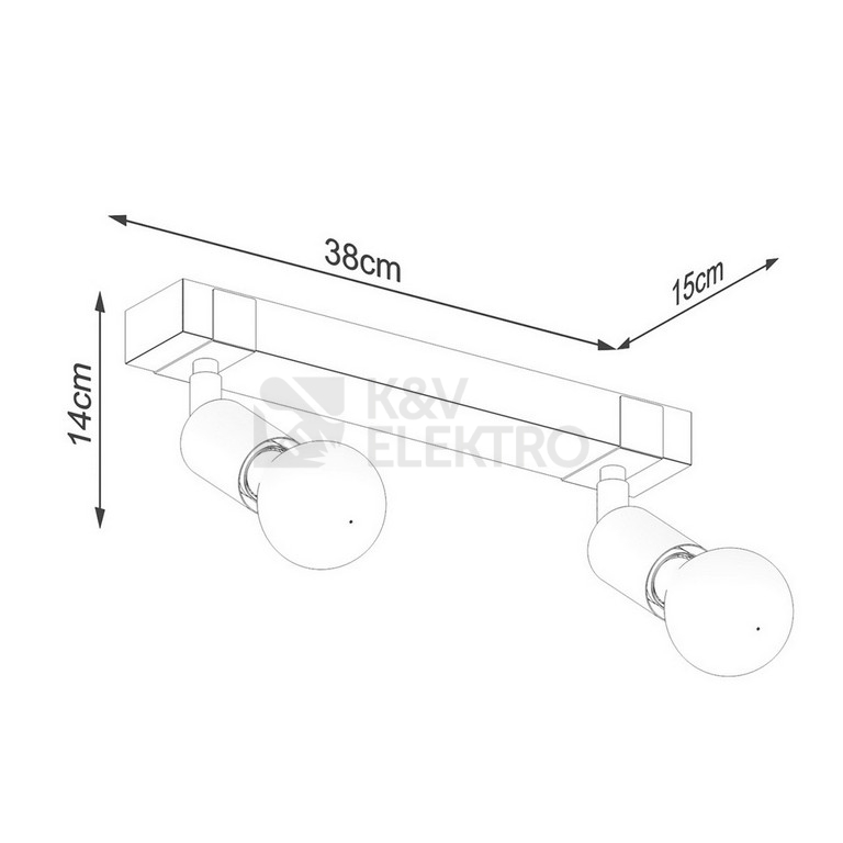 Obrázek produktu Stropní svítidlo SOLLUX ZUCA 2 černé E27 2x15W bez žárovky SL.1296 4