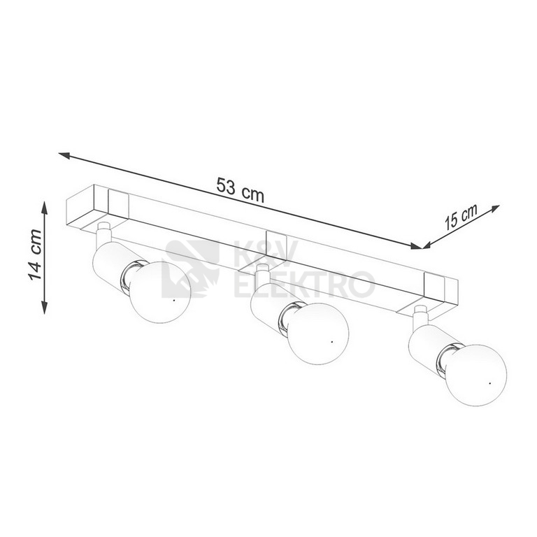 Obrázek produktu Stropní svítidlo SOLLUX ZUCA 3 černé E27 3x15W bez žárovky SL.1297 4