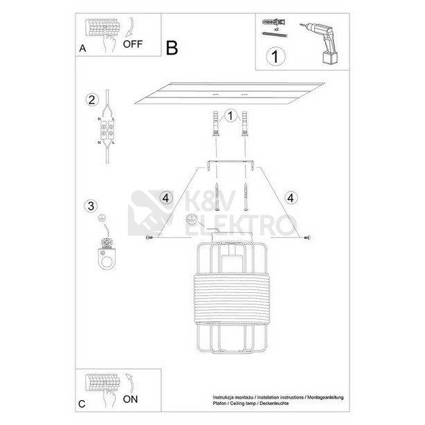 Obrázek produktu Stropní svítidlo SOLLUX GIZUR E27 1x15W bez žárovky SL.1299 5