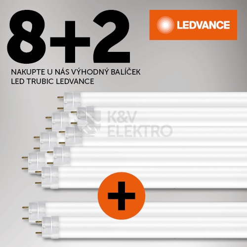  LED trubice zářivka LEDVANCE SubstiTUBE ENTRY T8 EM 120cm 16W (36W) 4000K neutrální bílá G13 výhodné balení 8+2ks