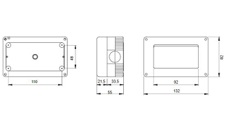 Rozměry prázdné skříňky Gewiss 27 Combi pro 4 moduly
